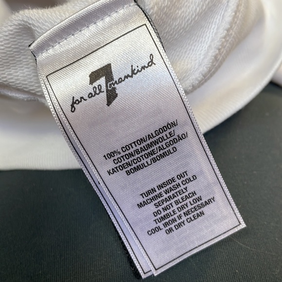 7 For All Mankind White Crew Neck Logo - Picture 5 of 5